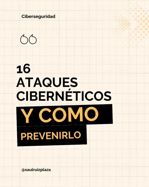 Portada del recurso: Dieciséis ataques de ciberseguridad y medidas de prevención